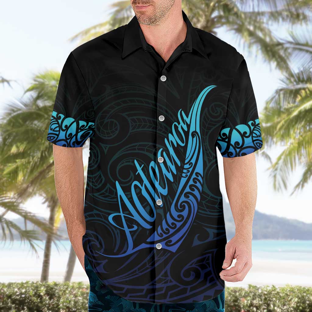 Aotearoa New Zealand Hawaiian Shirt Koru Fern Blue Gradient LT05 - Polynesian Pride