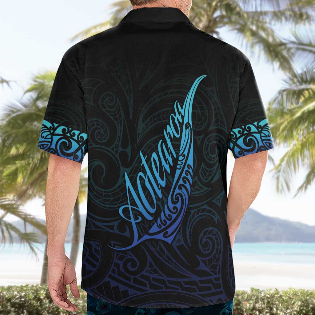 Aotearoa New Zealand Hawaiian Shirt Koru Fern Blue Gradient LT05 - Polynesian Pride