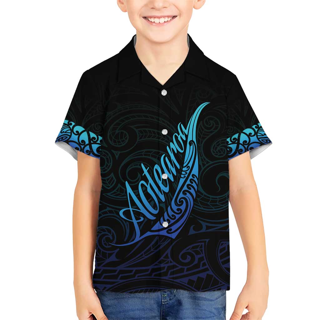 Aotearoa New Zealand Hawaiian Shirt Koru Fern Blue Gradient LT05 - Polynesian Pride