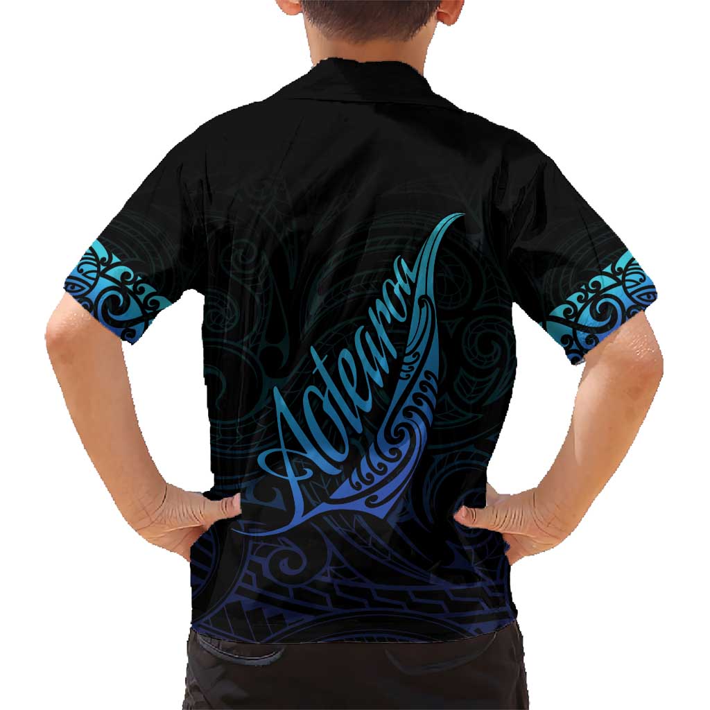 Aotearoa New Zealand Hawaiian Shirt Koru Fern Blue Gradient LT05 - Polynesian Pride