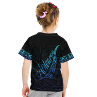 Aotearoa New Zealand Kid T Shirt Koru Fern Blue Gradient