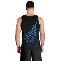 Aotearoa New Zealand Men Tank Top Koru Fern Blue Gradient LT05 - Polynesian Pride