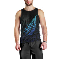 Aotearoa New Zealand Men Tank Top Koru Fern Blue Gradient LT05 - Polynesian Pride