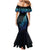 Aotearoa New Zealand Mermaid Dress Koru Fern Blue Gradient