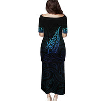 Aotearoa New Zealand Puletasi Koru Fern Blue Gradient LT05 - Polynesian Pride