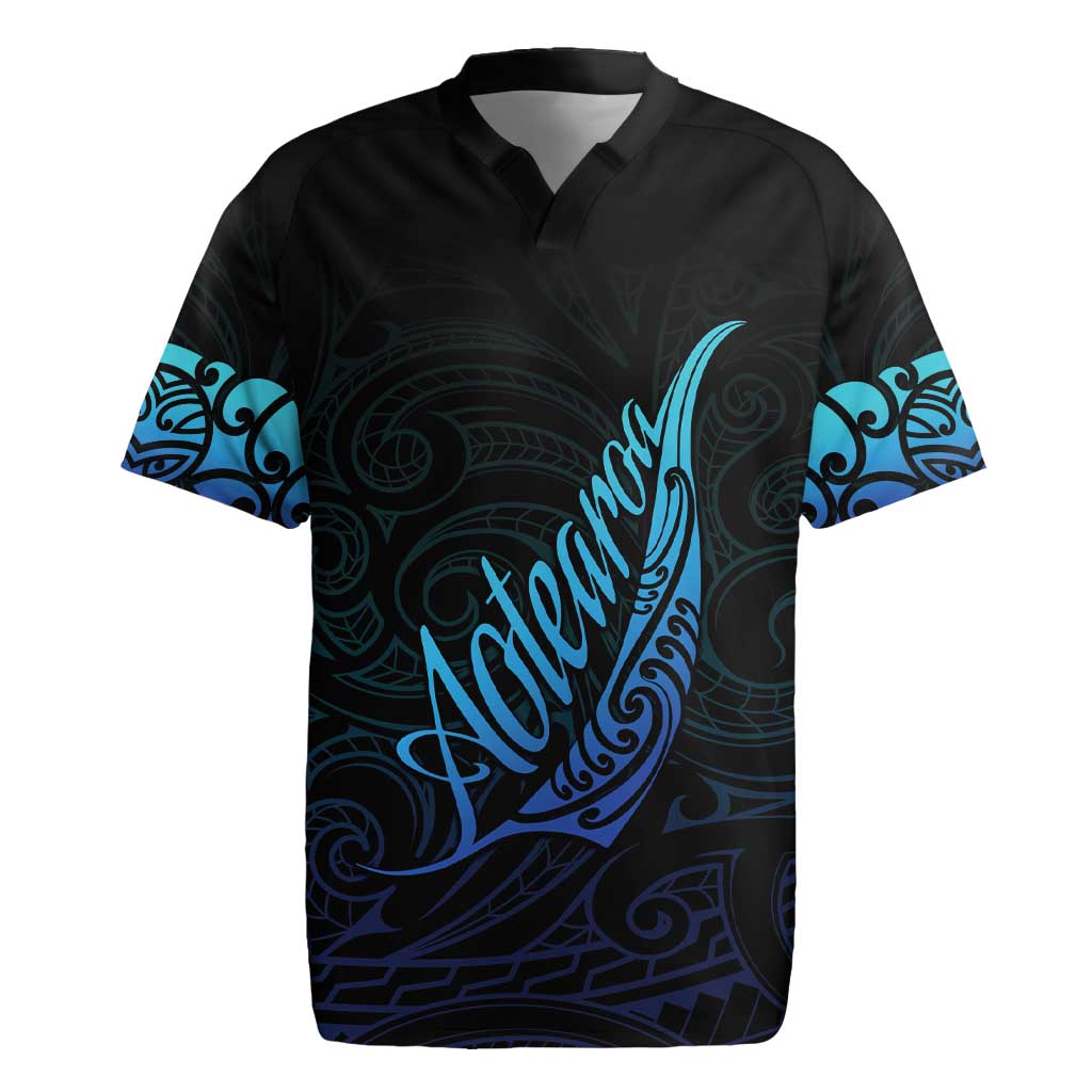 Aotearoa New Zealand Rugby Jersey Koru Fern Blue Gradient