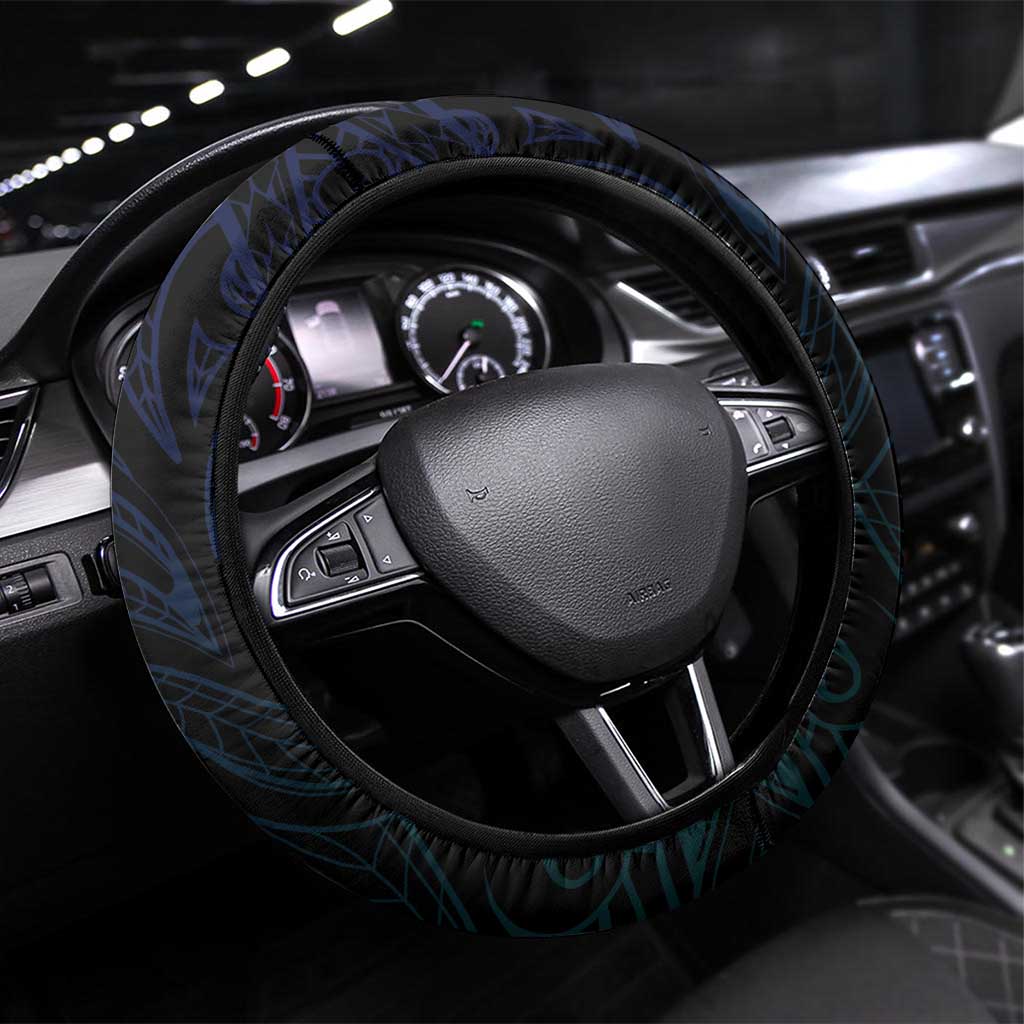 Aotearoa New Zealand Steering Wheel Cover Koru Fern Blue Gradient LT05 Universal Fit Blue - Polynesian Pride