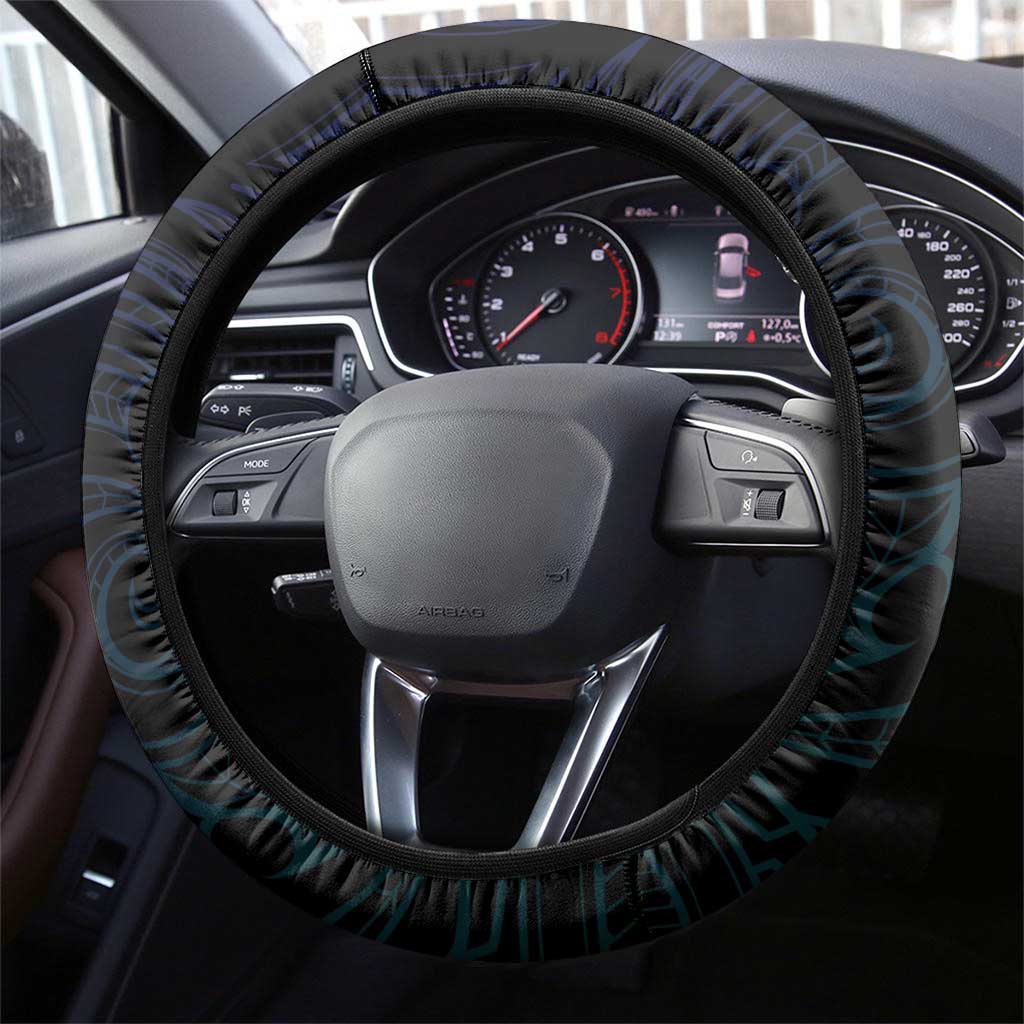 Aotearoa New Zealand Steering Wheel Cover Koru Fern Blue Gradient LT05 - Polynesian Pride