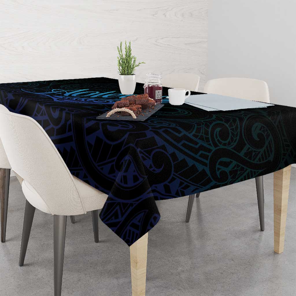 Aotearoa New Zealand Tablecloth Koru Fern Blue Gradient LT05 - Polynesian Pride