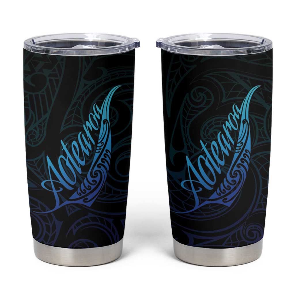 Aotearoa New Zealand Tumbler Cup Koru Fern Blue Gradient LT05 Blue - Polynesian Pride