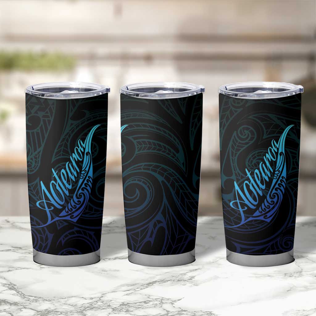 Aotearoa New Zealand Tumbler Cup Koru Fern Blue Gradient LT05 - Polynesian Pride