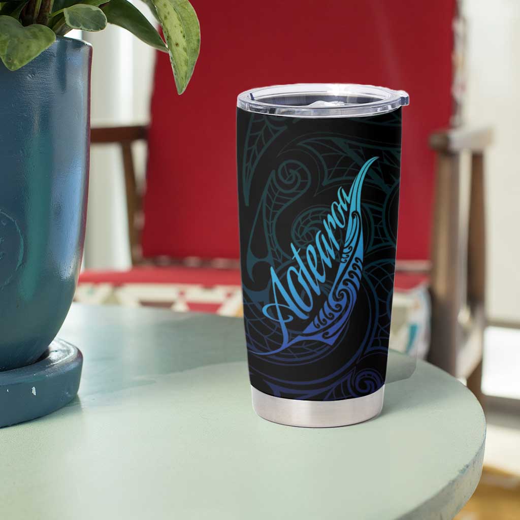 Aotearoa New Zealand Tumbler Cup Koru Fern Blue Gradient LT05 - Polynesian Pride