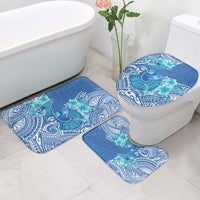 Hawaii Discoverers Day Bathroom Set Polynesian Fish Hook With Hibiscus Blue LT05 - Polynesian Pride