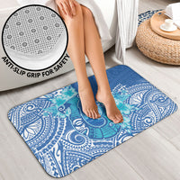 Hawaii Discoverers Day Bathroom Set Polynesian Fish Hook With Hibiscus Blue LT05 - Polynesian Pride