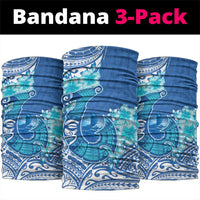 Hawaii Discoverers Day Neck Gaiter Polynesian Fish Hook With Hibiscus Blue LT05 package One Size: 25*50cm Blue - Polynesian Pride