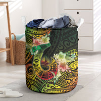 Hawaii Discoverers Day Laundry Basket Polynesian Fish Hook With Hibiscus Reggae LT05 Reggae - Polynesian Pride