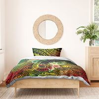 Hawaii Discoverers Day Bedding Set Polynesian Fish Hook With Hibiscus Reggae LT05 - Polynesian Pride