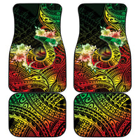 Hawaii Discoverers Day Car Mats Polynesian Fish Hook With Hibiscus Reggae LT05 - Polynesian Pride