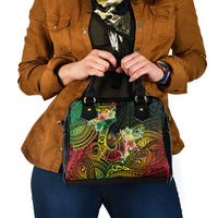 Hawaii Discoverers Day Shoulder Handbag Polynesian Fish Hook With Hibiscus Reggae LT05 - Polynesian Pride
