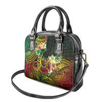 Hawaii Discoverers Day Shoulder Handbag Polynesian Fish Hook With Hibiscus Reggae LT05 - Polynesian Pride
