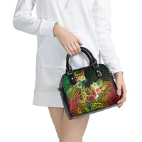 Hawaii Discoverers Day Shoulder Handbag Polynesian Fish Hook With Hibiscus Reggae LT05 - Polynesian Pride