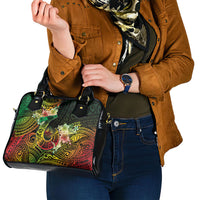 Hawaii Discoverers Day Shoulder Handbag Polynesian Fish Hook With Hibiscus Reggae LT05 - Polynesian Pride
