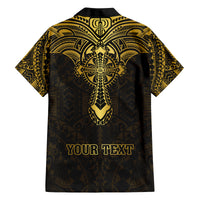 Personalized Polynesia Family Matching Off Shoulder Long Sleeve Dress and Hawaiian Shirt With Christian Cross LT05 - Polynesian Pride