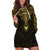 Personalized Polynesia Hoodie Dress With Christian Cross LT05 Gold - Polynesian Pride