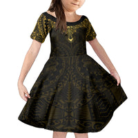 Personalized Polynesia Kid Short Sleeve Dress With Christian Cross LT05 KID Gold - Polynesian Pride