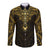 Personalized Polynesia Long Sleeve Button Shirt With Christian Cross LT05 Unisex Gold - Polynesian Pride