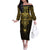 Personalized Polynesia Off The Shoulder Long Sleeve Dress With Christian Cross LT05 Women Gold - Polynesian Pride