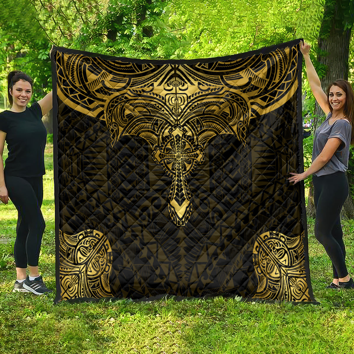 Polynesia Quilt With Christian Cross LT05 - Polynesian Pride