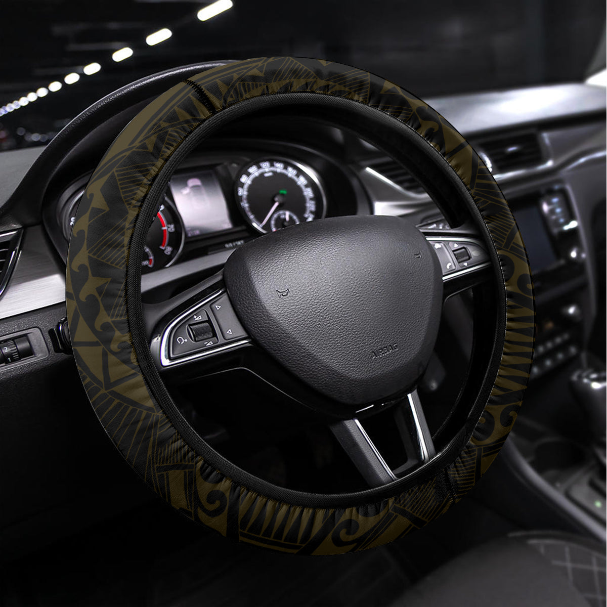 Polynesia Steering Wheel Cover With Christian Cross LT05 Universal Fit Gold - Polynesian Pride