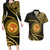 Polynesia Couples Matching Long Sleeve Bodycon Dress and Hawaiian Shirt With Hindu Om Symbol LT05 Gold - Polynesian Pride