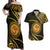 Polynesia Couples Matching Off Shoulder Maxi Dress and Hawaiian Shirt With Hindu Om Symbol LT05 Gold - Polynesian Pride