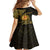 Polynesia Family Matching Off Shoulder Short Dress and Hawaiian Shirt With Hindu Om Symbol LT05 - Polynesian Pride