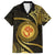 Polynesia Family Matching Off Shoulder Short Dress and Hawaiian Shirt With Hindu Om Symbol LT05 Dad's Shirt - Short Sleeve Gold - Polynesian Pride