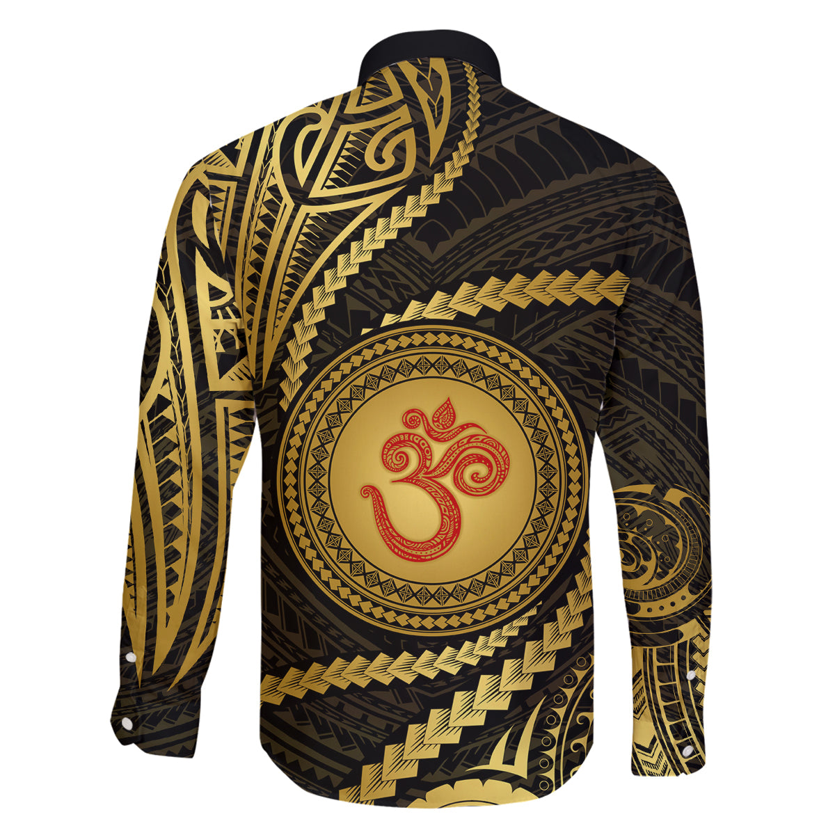 Polynesia Family Matching Off Shoulder Short Dress and Hawaiian Shirt With Hindu Om Symbol LT05 - Polynesian Pride