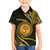 Polynesia Family Matching Off Shoulder Short Dress and Hawaiian Shirt With Hindu Om Symbol LT05 Son's Shirt Gold - Polynesian Pride