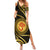 Polynesia Family Matching Summer Maxi Dress and Hawaiian Shirt With Hindu Om Symbol LT05 Mom's Dress Gold - Polynesian Pride