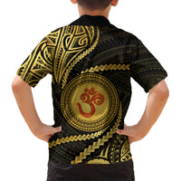Polynesia Kid Hawaiian Shirt With Hindu Om Symbol LT05 - Polynesian Pride