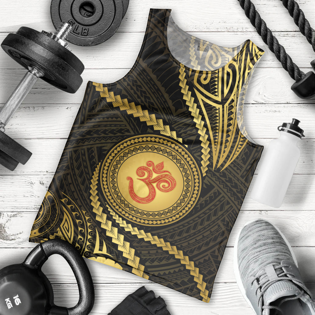 Polynesia Men Tank Top With Hindu Om Symbol LT05 Gold - Polynesian Pride