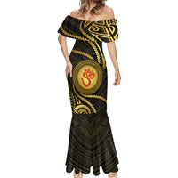 Polynesia Mermaid Dress With Hindu Om Symbol LT05 - Polynesian Pride