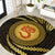 Polynesia Round Carpet With Hindu Om Symbol LT05 Gold - Polynesian Pride