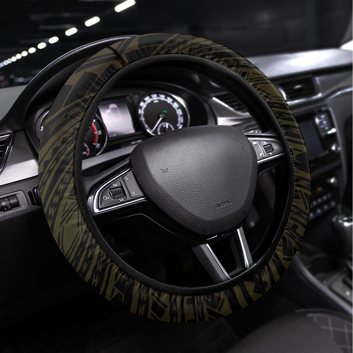 Polynesia Steering Wheel Cover With Hindu Om Symbol LT05 Universal Fit Gold - Polynesian Pride