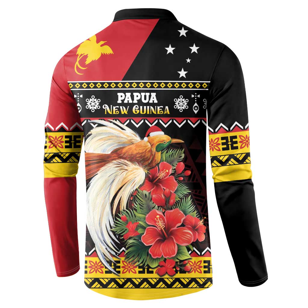 Papua New Guinea Christmas Button Sweatshirt Bird Of Paradise Hamamas Krismas LT05 - Polynesian Pride