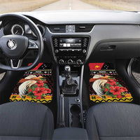 Papua New Guinea Christmas Car Mats Bird Of Paradise Hamamas Krismas LT05 Set 2pcs - Front Black - Polynesian Pride