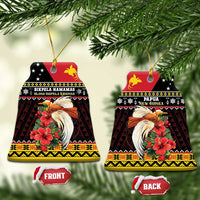 Papua New Guinea Christmas Ceramic Ornament Bird Of Paradise Hamamas Krismas LT05 Bell Flake Black - Polynesian Pride