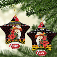 Papua New Guinea Christmas Ceramic Ornament Bird Of Paradise Hamamas Krismas LT05 Star Black - Polynesian Pride