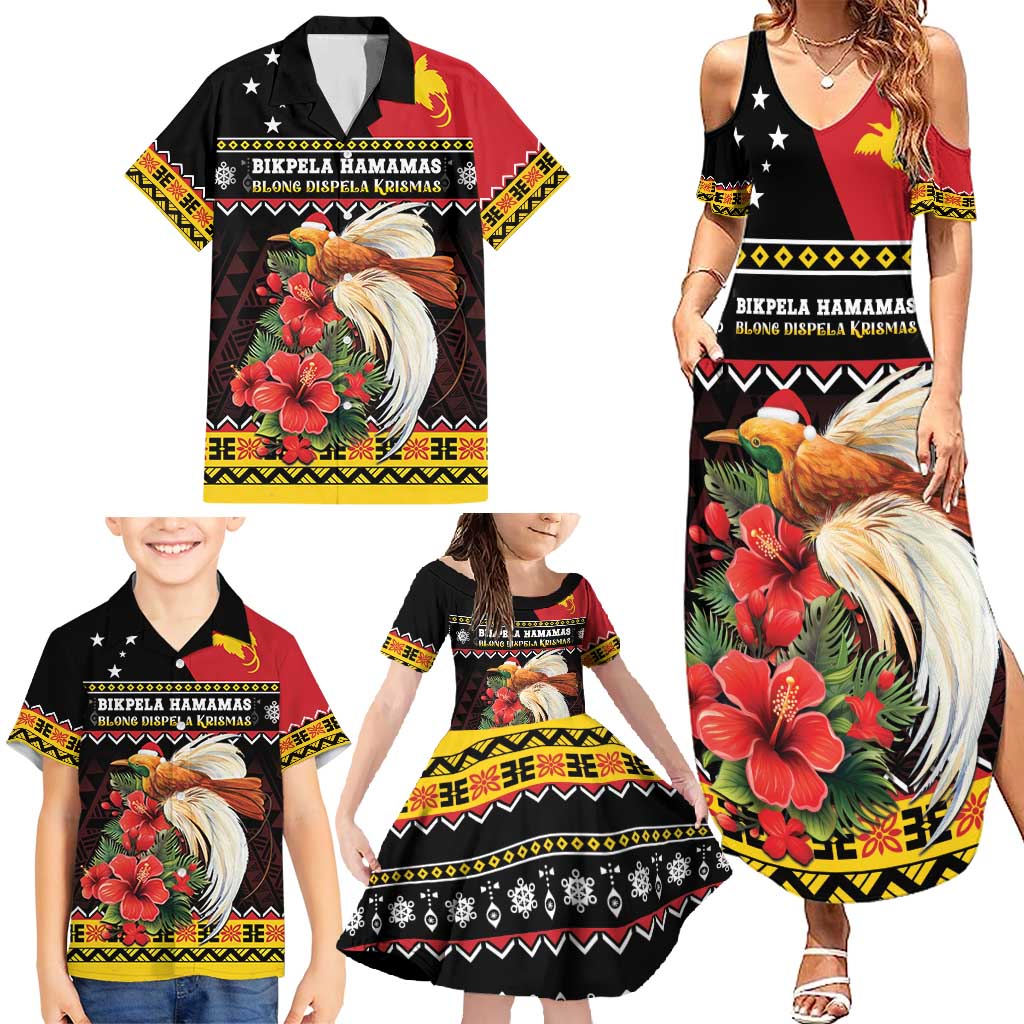 Papua New Guinea Christmas Family Matching Summer Maxi Dress and Hawaiian Shirt Bird Of Paradise Hamamas Krismas LT05 - Polynesian Pride